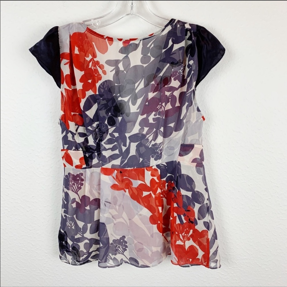 Anthropologie Odille 100% Silk Floral Blouse - Picture 6 of 9